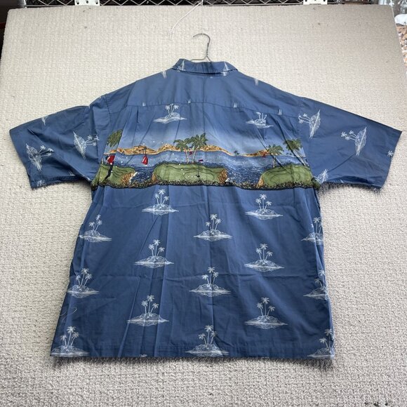VTG Y2K Retreat Mens Golf Hawaiian AOP Shirt Size 2XL Short Sleeve Button Up - Picture 12 of 16